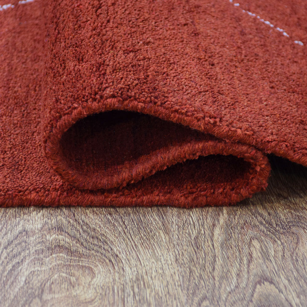 hand-knotted-loom-silk-mix-area-rug-contemporary-rust-beige-closeup 5