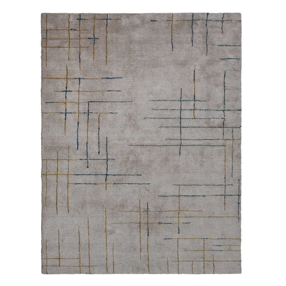 Hand-Knotted-Contemporary-Handmade-beige-gold-rug-side 1