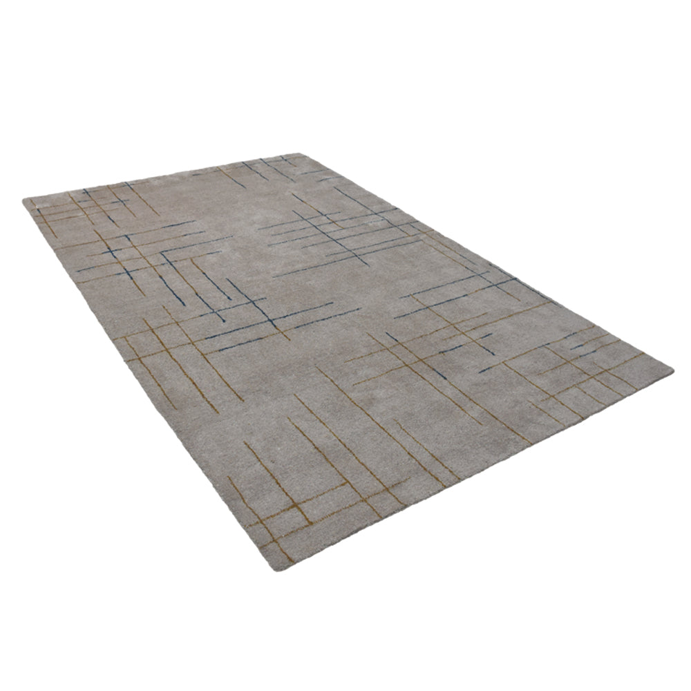 Hand-Knotted-Contemporary-Handmade-beige-gold-rug-side 2