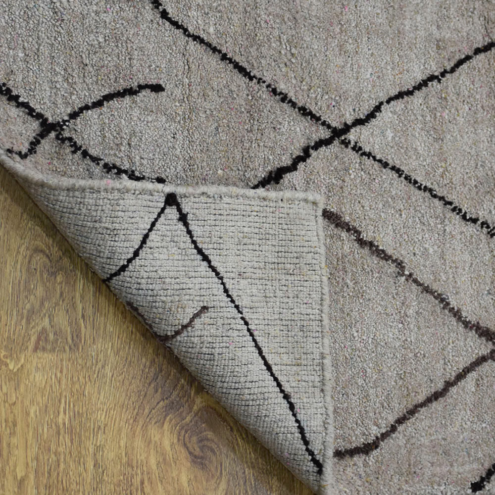 hand-knotted-loom-contemporary-beige-brown-rug-closeup-3