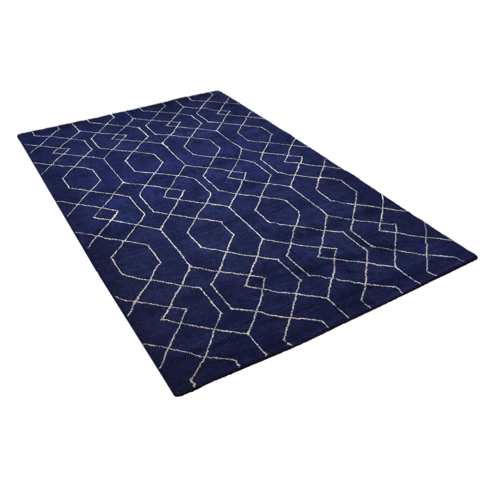 hand-knotted-dark-blue-white-geometric-rug-side-2