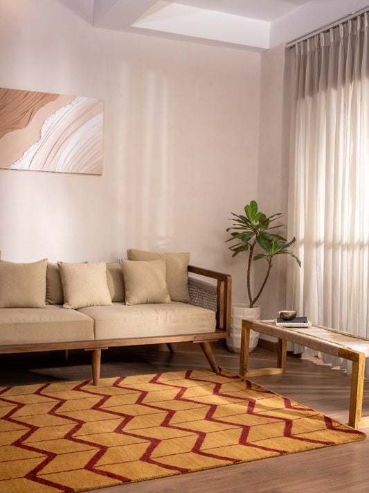 Parqueted Hand Knotted Rug