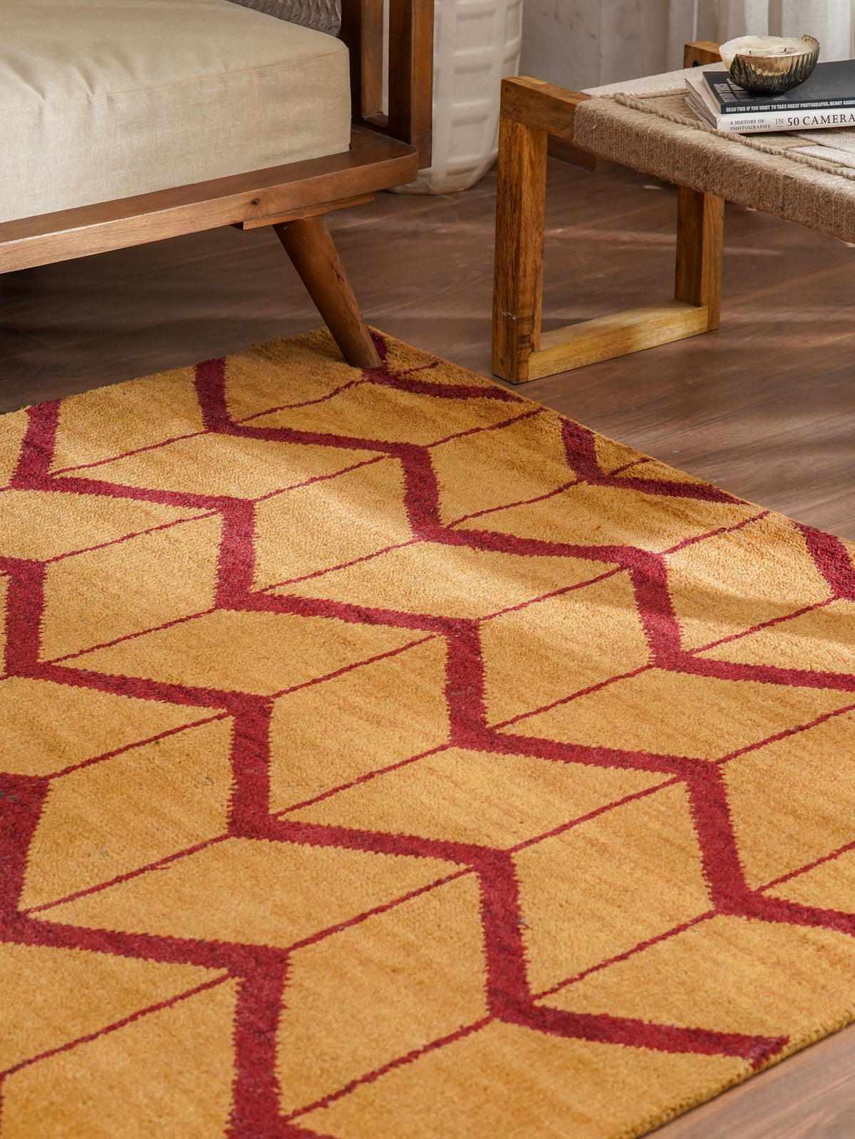 Parqueted Hand Knotted Rug