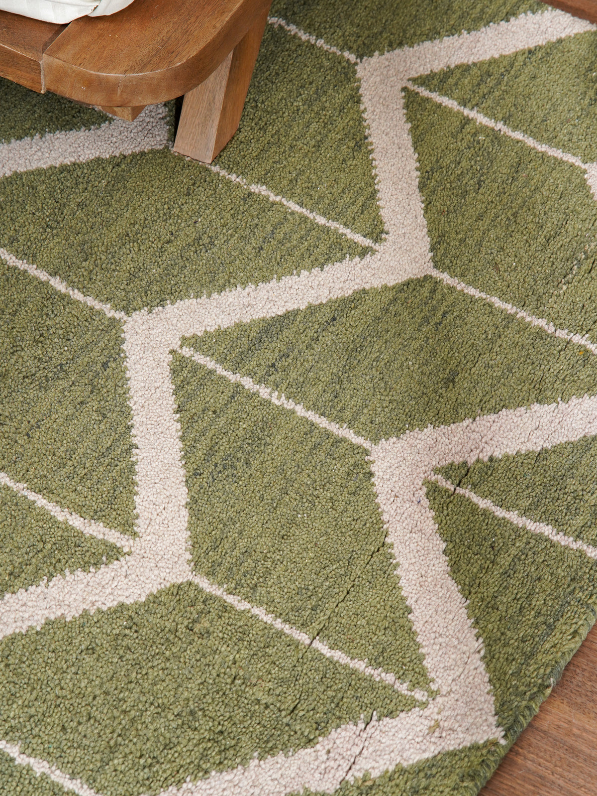 Parqueted Hand Knotted Rug