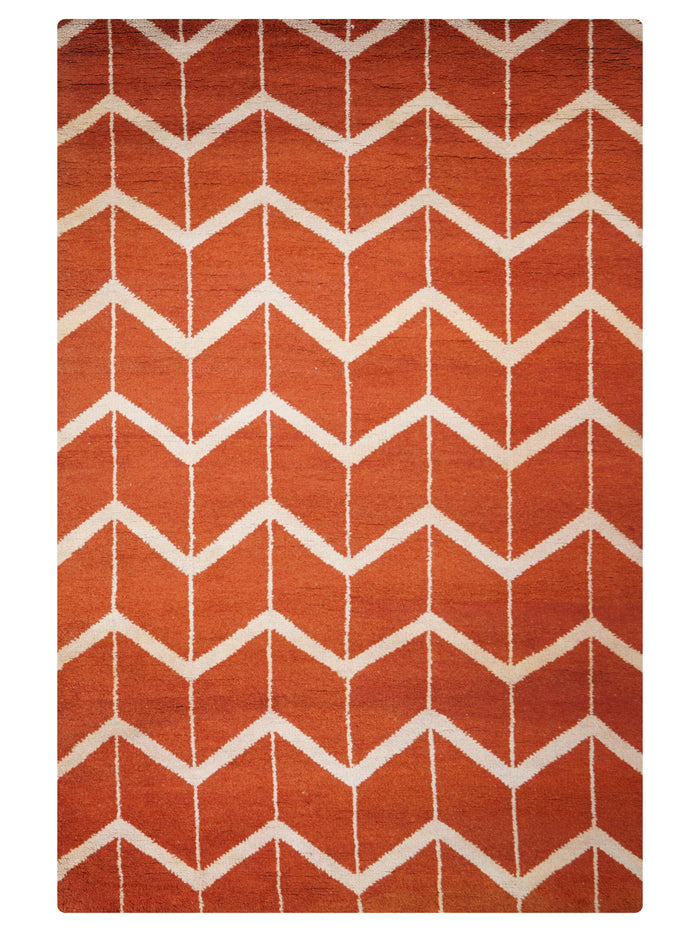 Parqueted Hand Knotted Rug — rug only