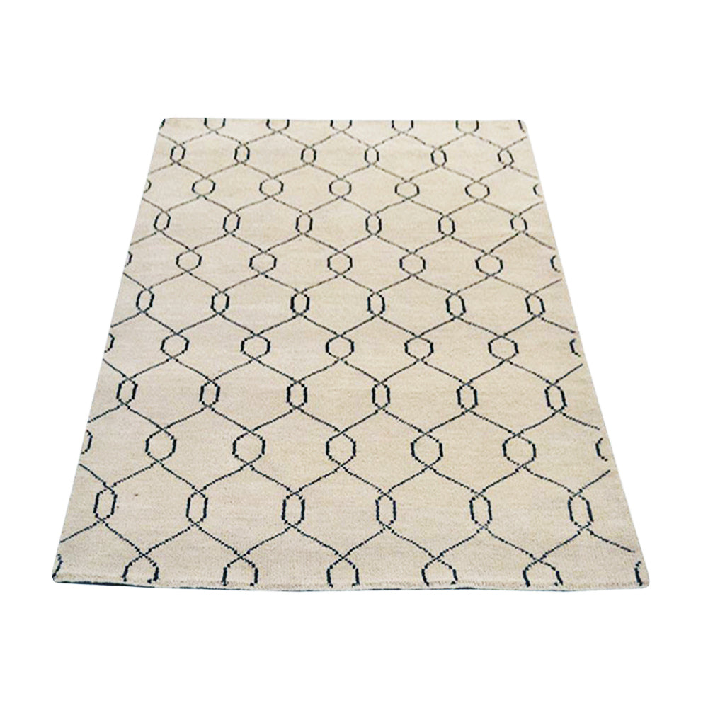 Quadrilateral Hand Knotted Rug