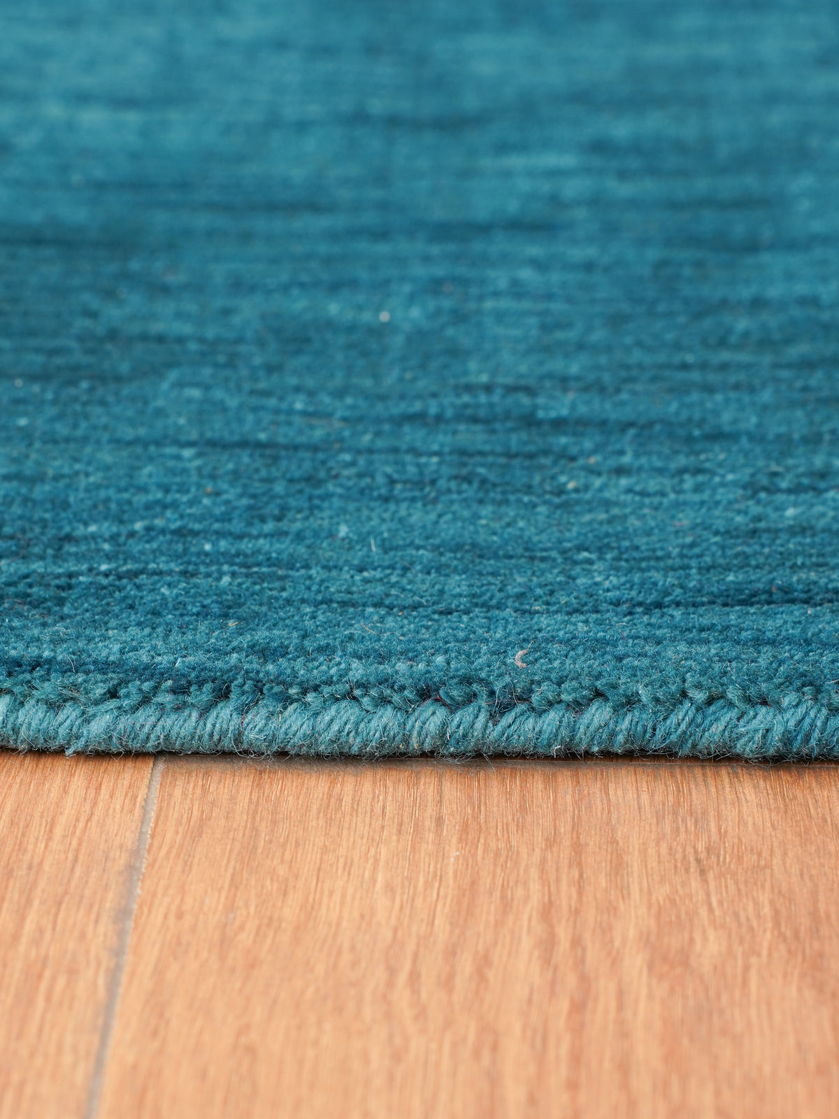 Hand Knotted Wool Blue Solid Area Rug
