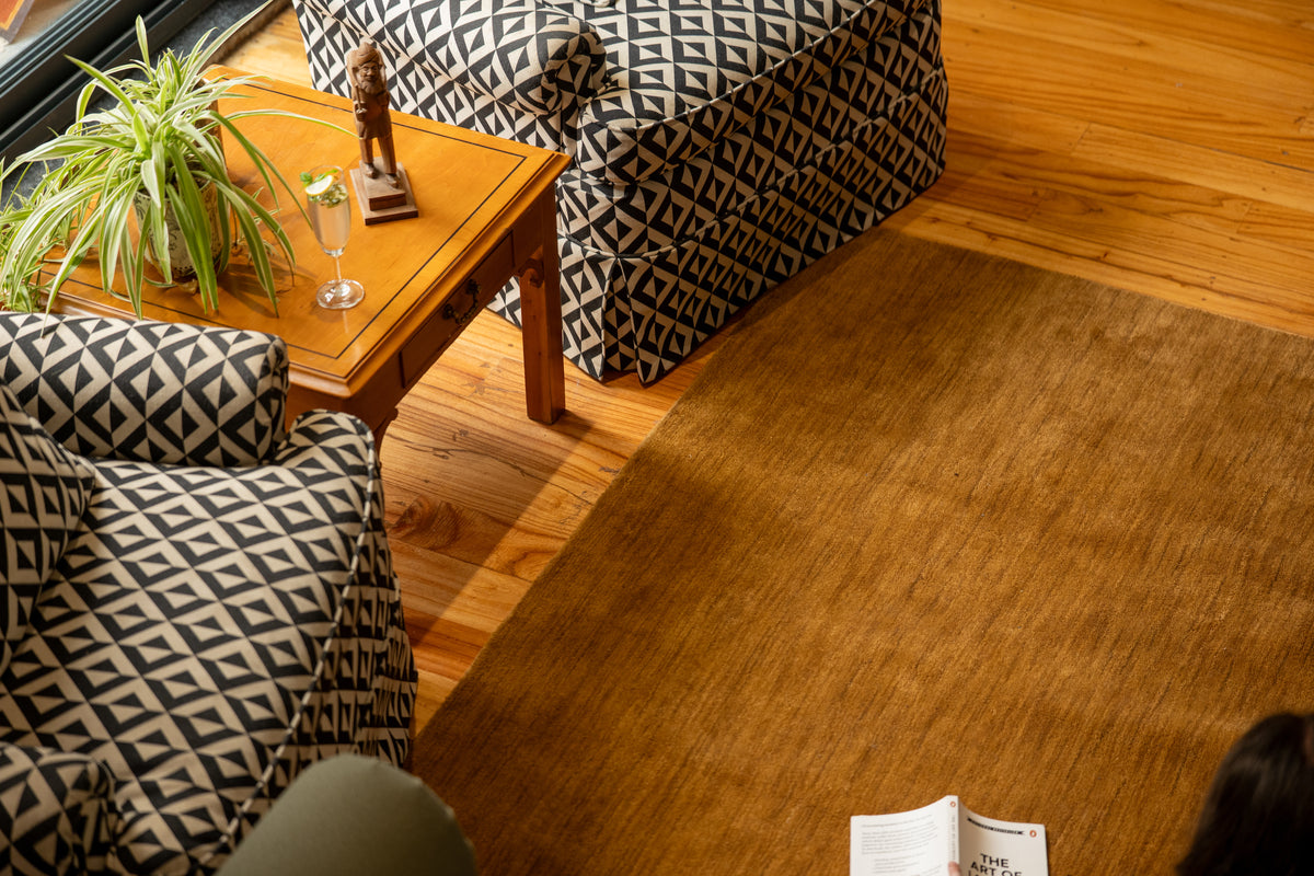Hand Knotted Wool Camel Solid Area Rug