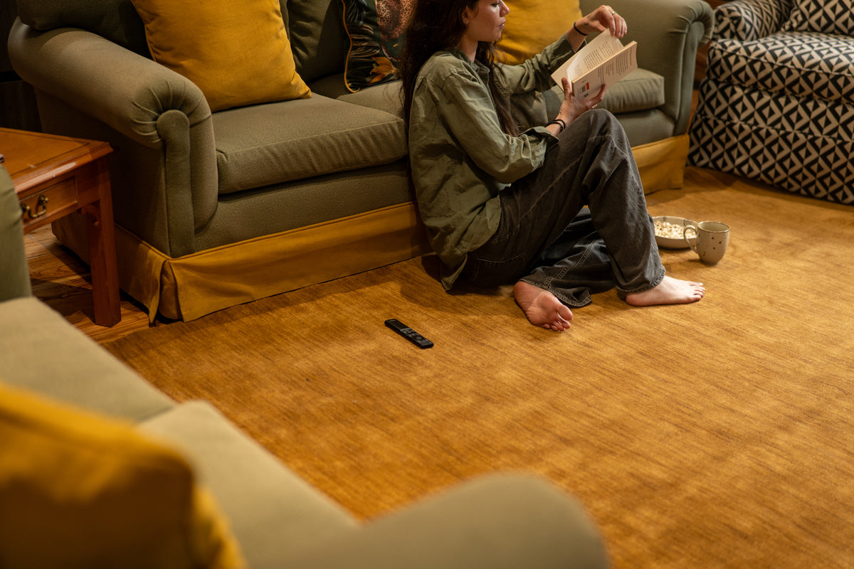 Hand Knotted Wool Camel Solid Area Rug