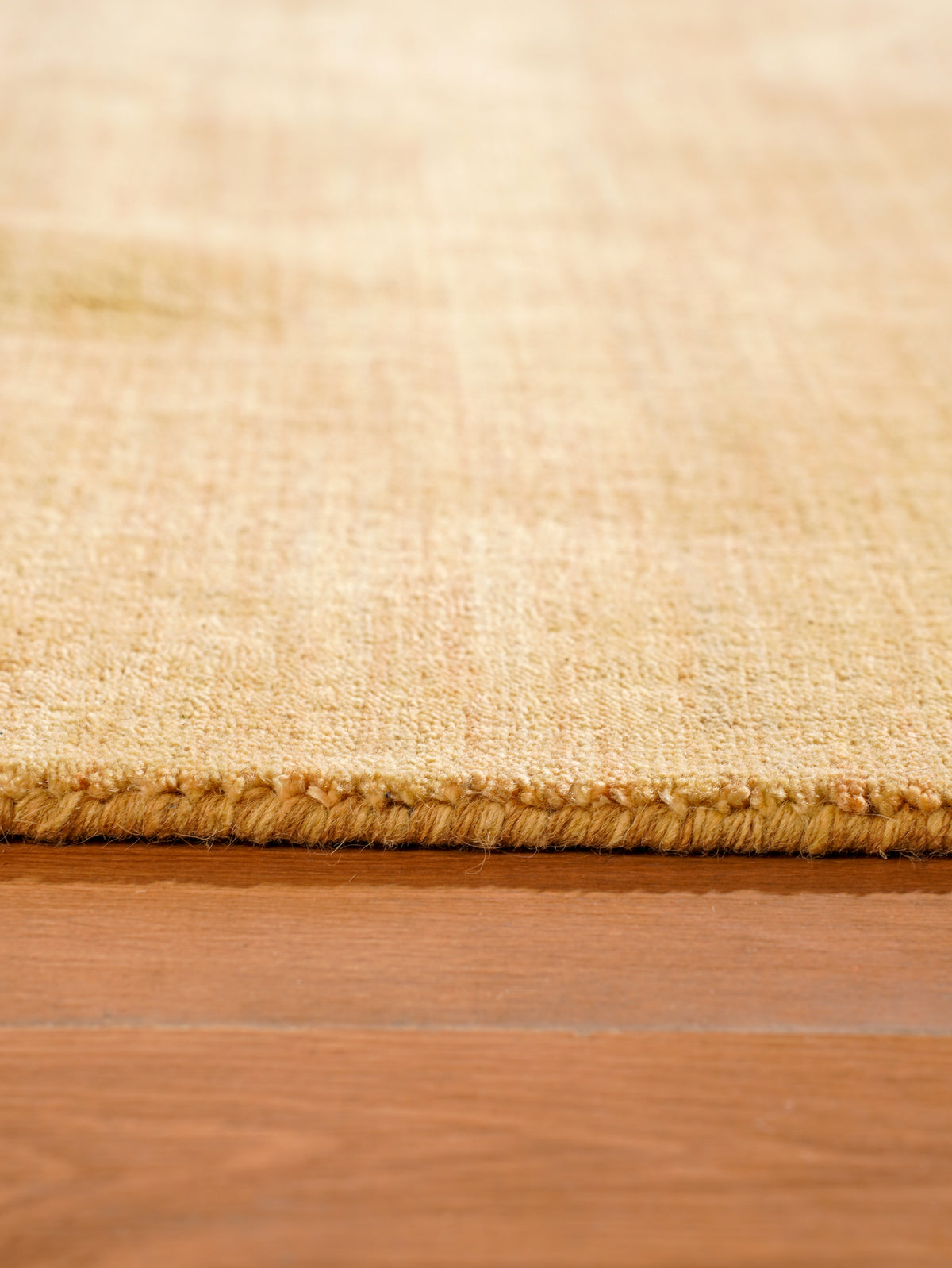 Hand Knotted Wool Gold Solid Area Rug