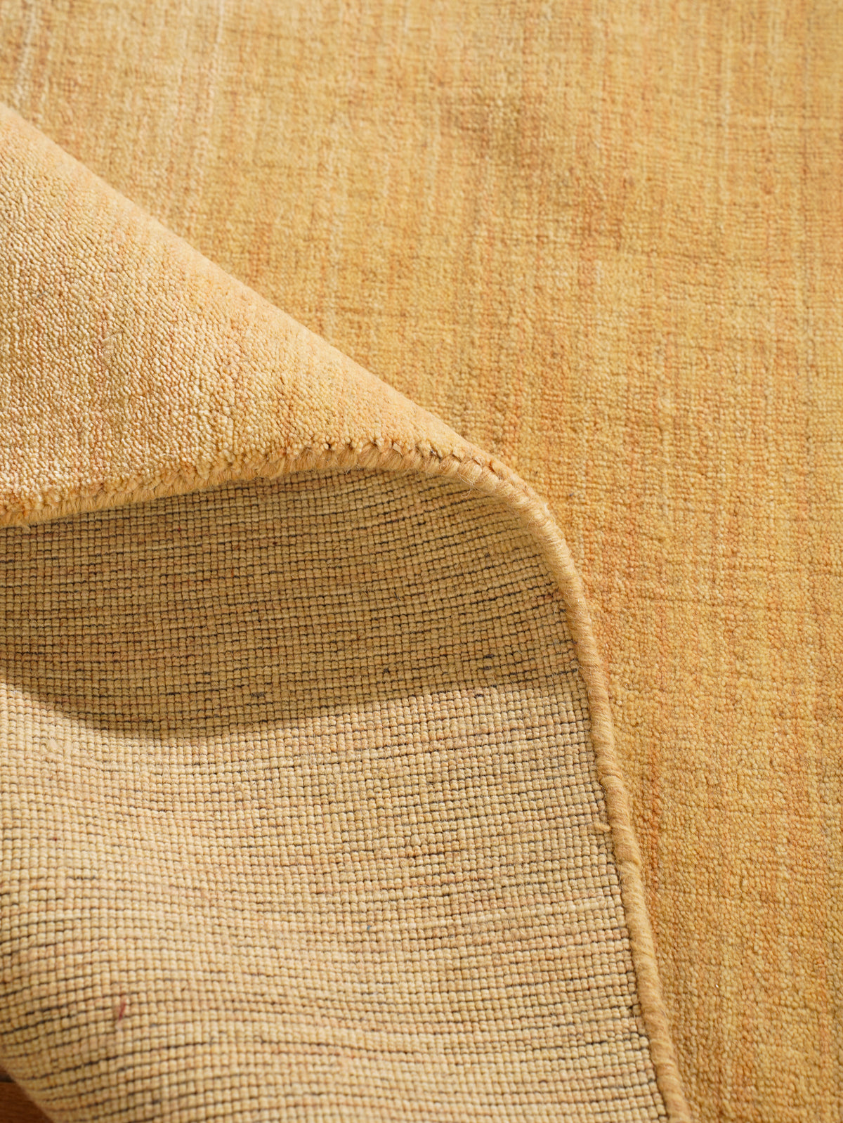 Hand Knotted Wool Gold Solid Area Rug