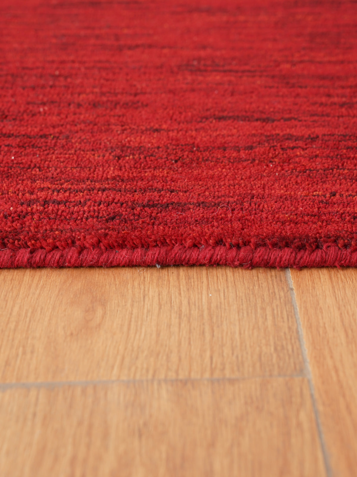 Hand Knotted Wool Red Solid Area Rug
