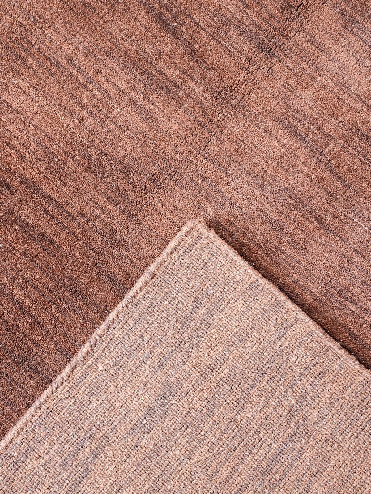 Hand Knotted Wool Dark Brown Solid Area Rug