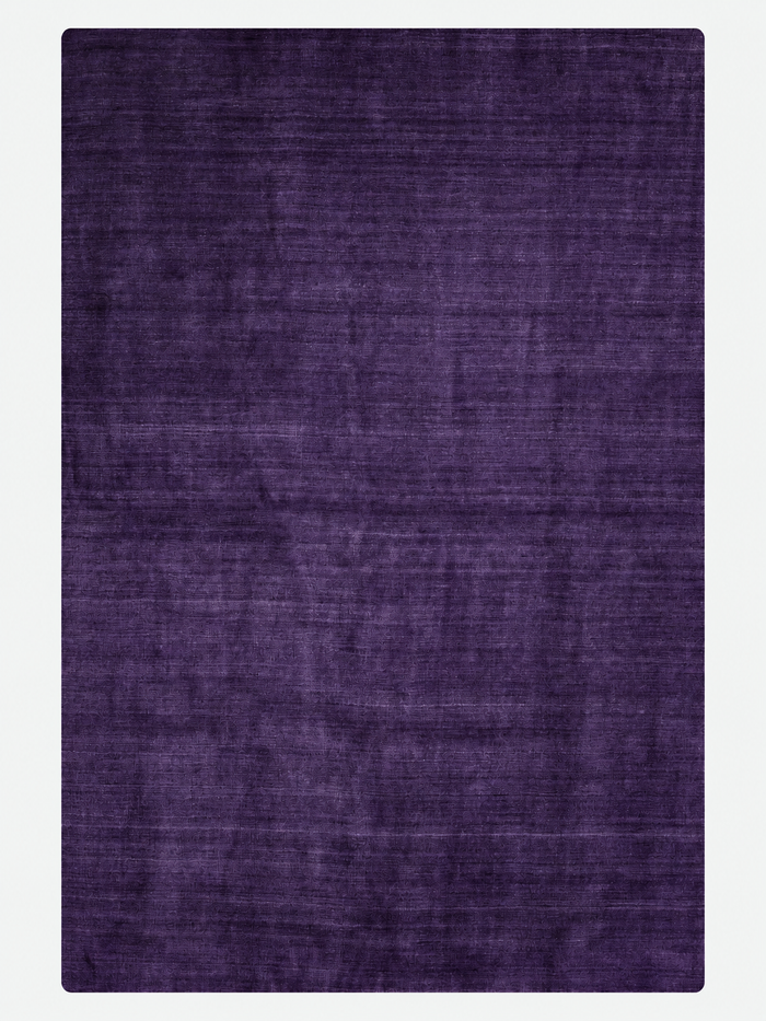 Hand Knotted Wool Dark Purple Solid Area Rug — rug only