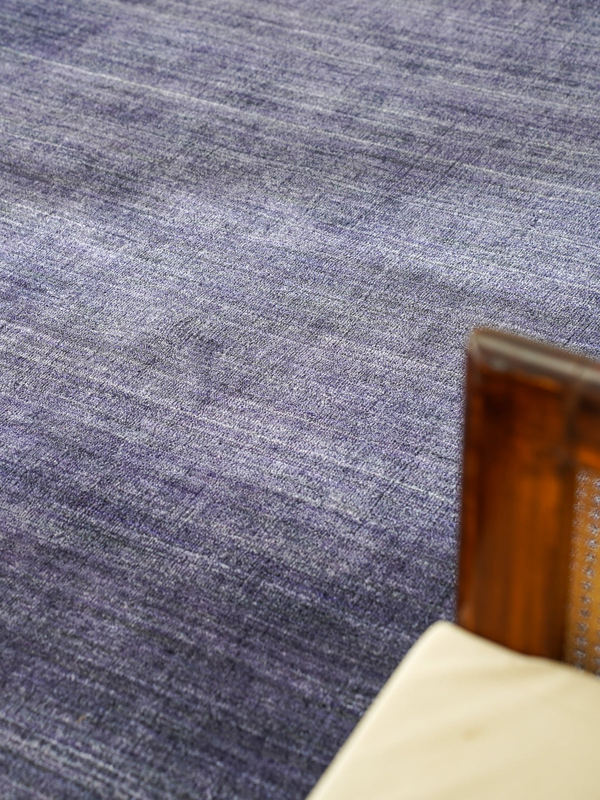 Hand Knotted Wool Dark Purple Solid Area Rug