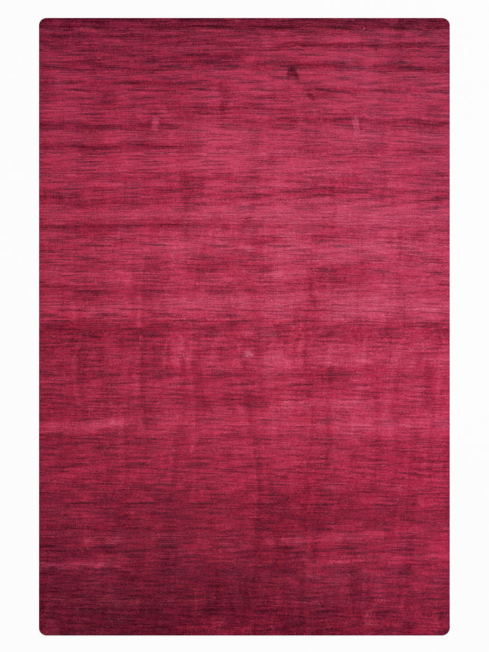 Hand Knotted Wool Dark Red Solid Area Rug — rug only