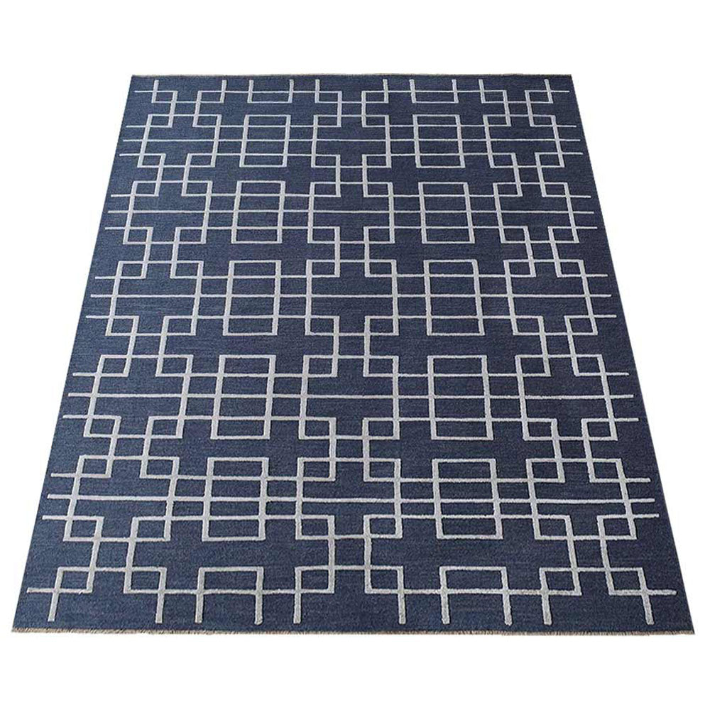 Handmade-silk-and-wool-geometric-area-rug-side-1
