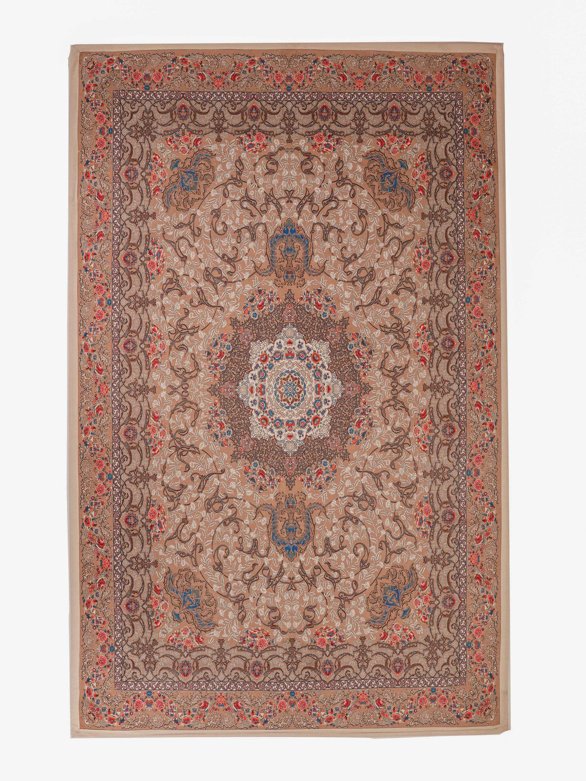 Hand Woven Printed Cotton & Polyester Area Rug Oriental Multicolor