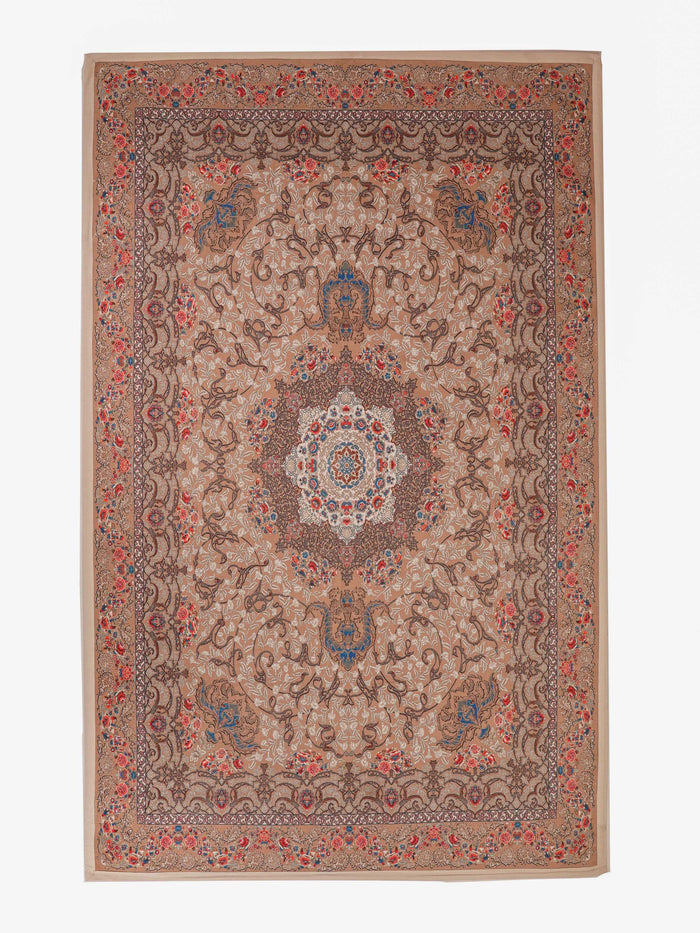 Hand Woven Printed Cotton & Polyester Area Rug Oriental Multicolor — rug only