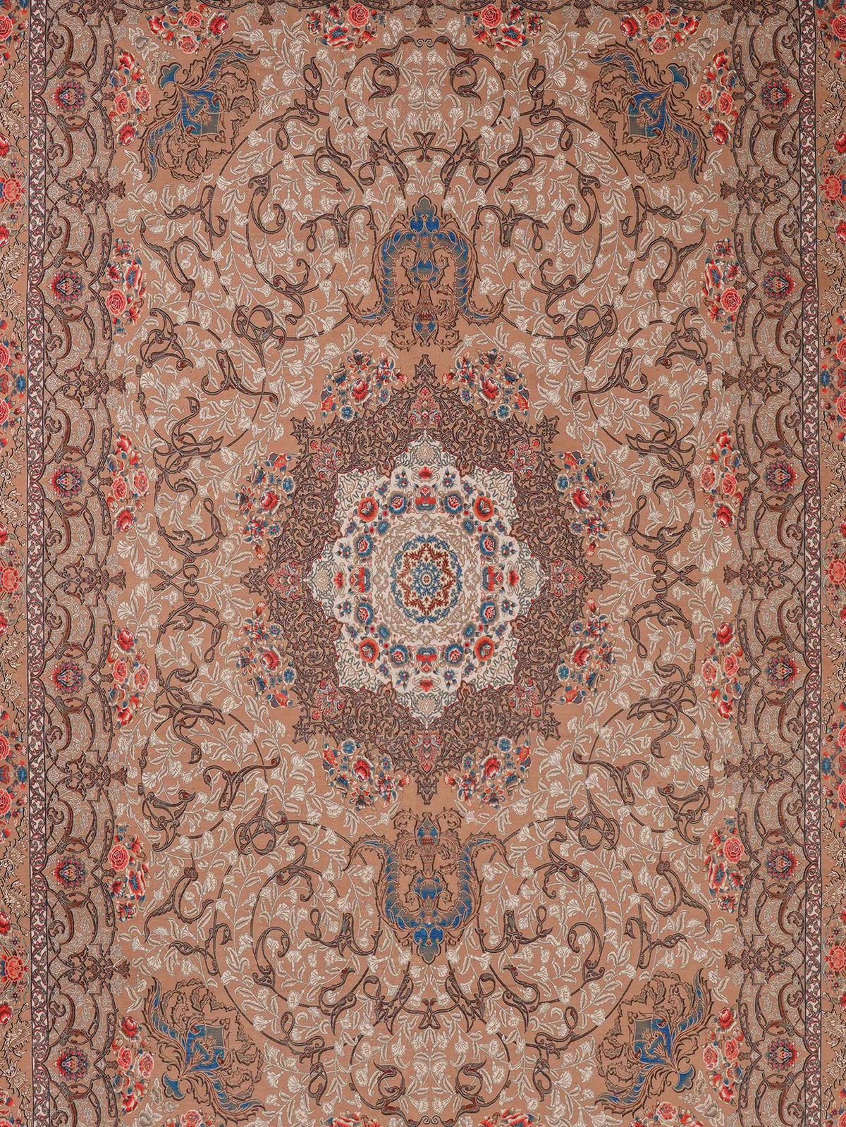 Hand Woven Printed Cotton & Polyester Area Rug Oriental Multicolor