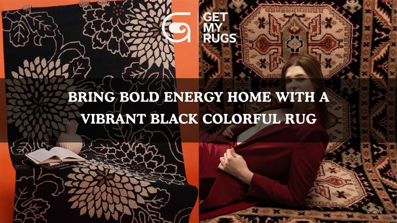 Stylish Black Colorful Rug Design