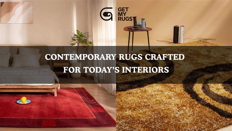 Contemporary rug in modern living room