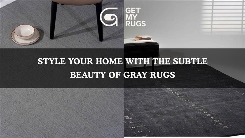 Modern Handwoven Gray Rug for Living Room