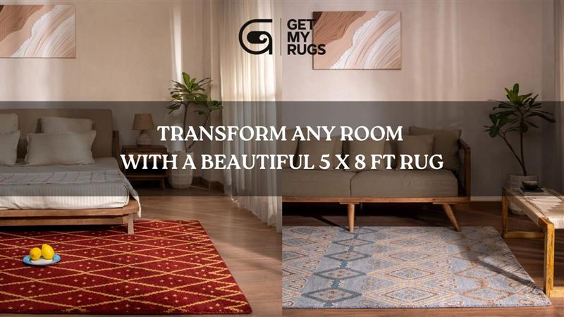 5 X 8 Ft rug in modern living room