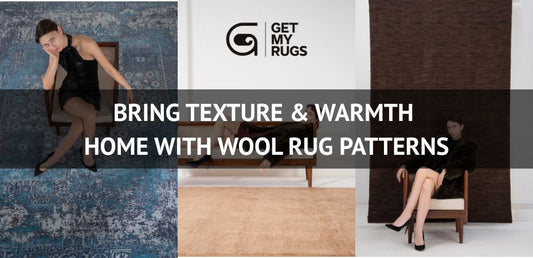 Textured wool rug look