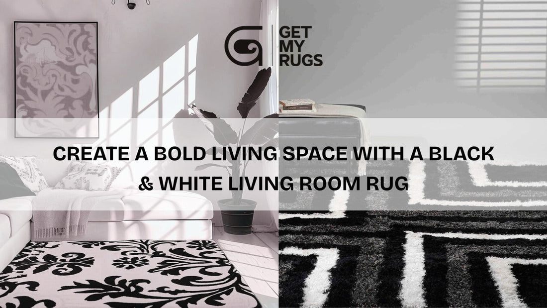 Black White Living Room Rug