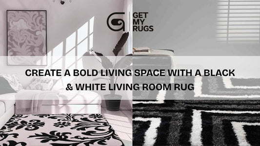Black White Living Room Rug