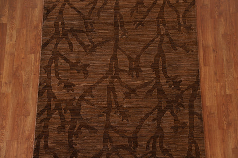 Brown Gabbeh Kashkoli Wool Area Rug 5x6