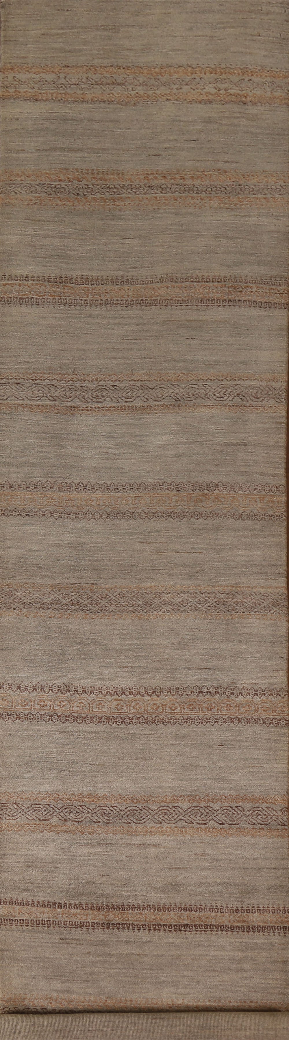 Modern Gabbeh Wool Runner Rug 3x13