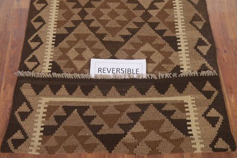 Reversible Wool Kilim Oriental Runner Rug 3x7