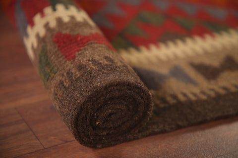 Reversible Wool Kilim Runner Rug 3x7