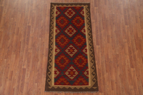 Reversible Wool Kilim Runner Rug 3x7