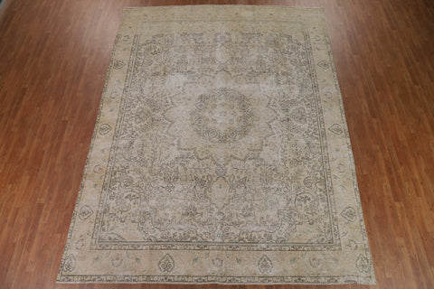 Vintage Wool Tabriz Persian Area Rug 9x12