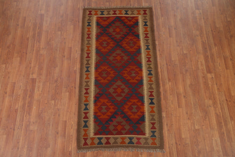 Wool Kilim Reversible Wool Area Rug 3x6