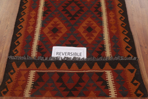 Geometric Kilim Reversible Wool Area Rug 3x5