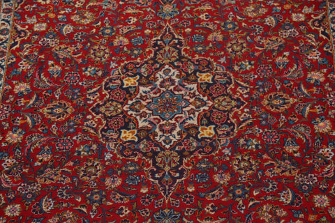 Floral Red Kashan Persian Large Rug 10x16