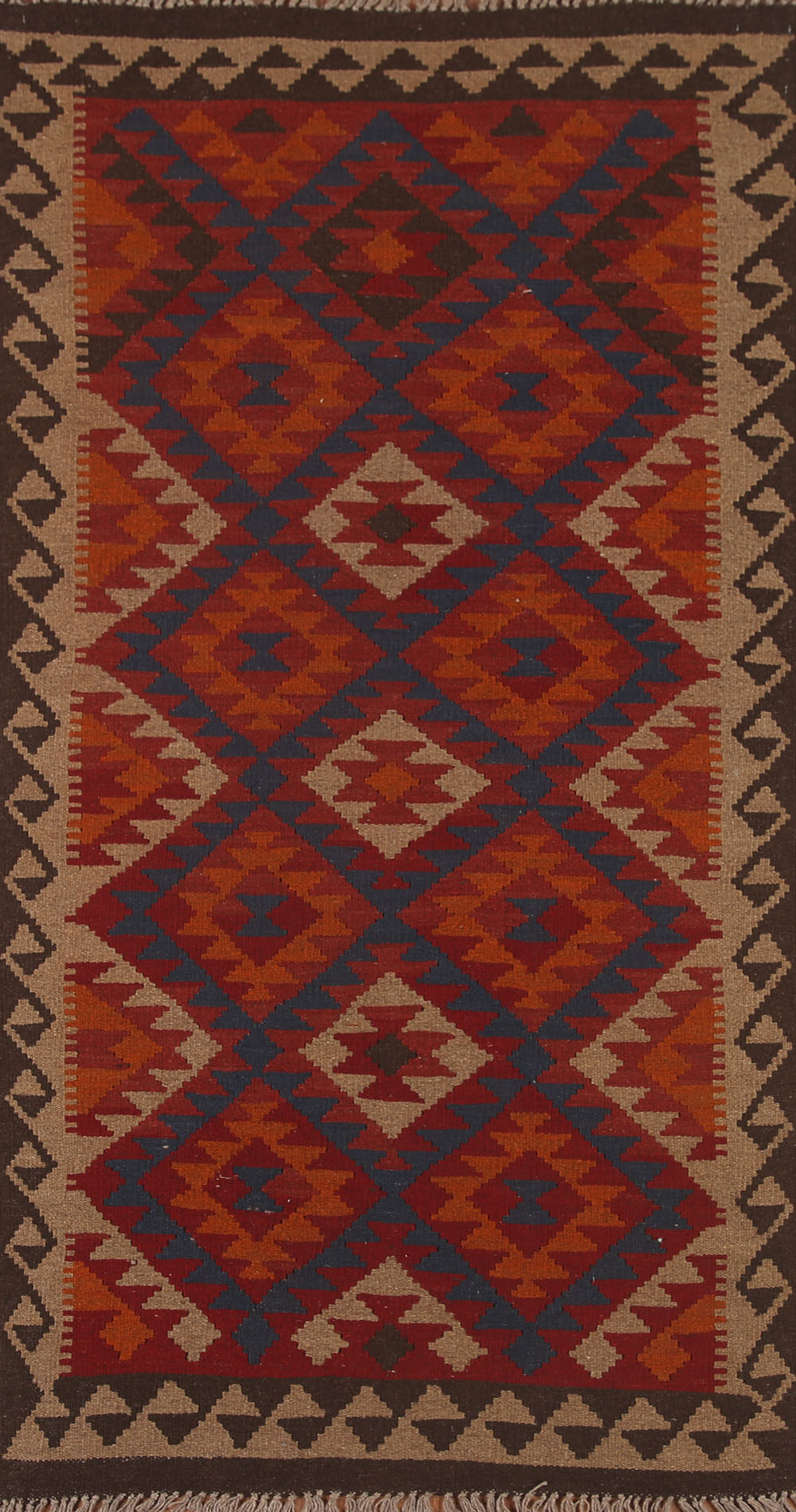 Geometric Kilim Oriental Runner Rug 3x7