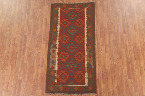 Kilim Reversible Wool Area Rug 3x6