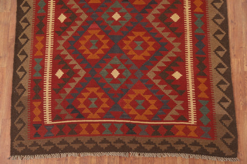 Geometric Kilim Reversible Wool Rug 5x7