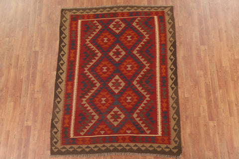 Kilim Reversible Wool Area Rug 5x7