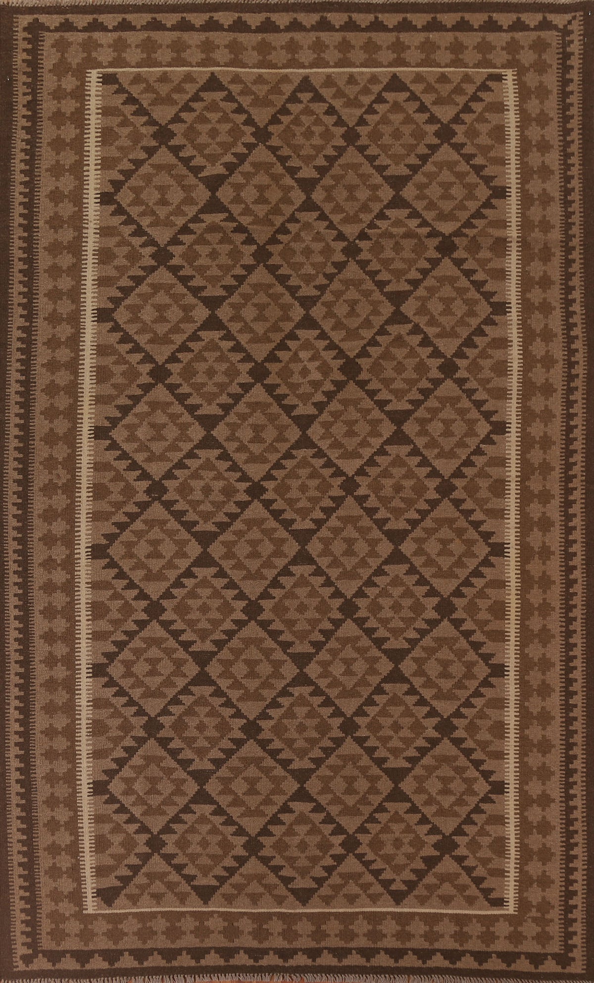 Brown Kilim Oriental Area Rug 7x10