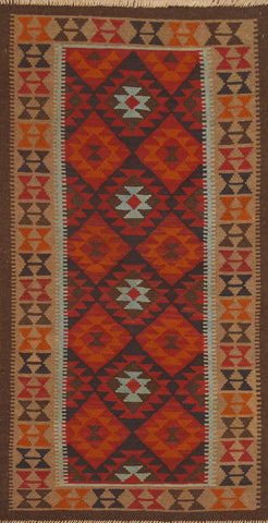 Hand Woven Kilim Oriental Runner Rug 3x7