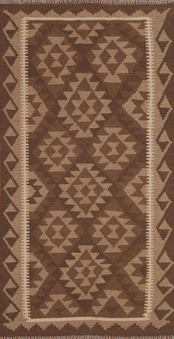 Brown Kilim Oriental Area Rug 3x6