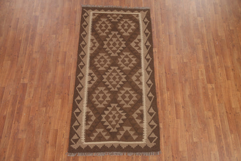 Brown Kilim Oriental Area Rug 3x6