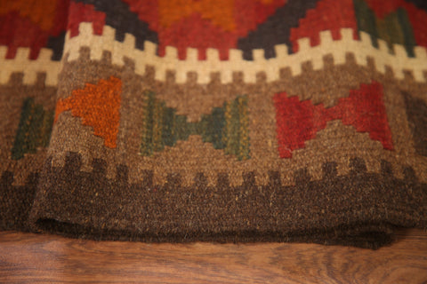 Reversible Wool Kilim Runner Rug 3x7