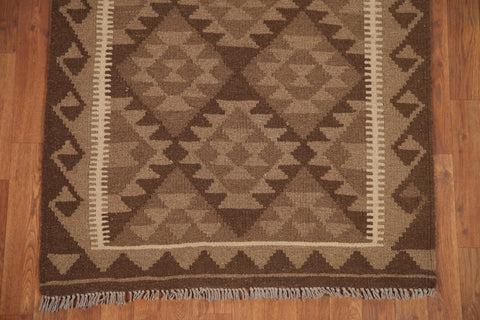 Brown Kilim Oriental Runner Rug 3x7